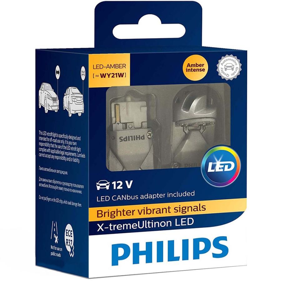 LED лампы Philips WY21W 12V W3x16d Original PHILIPS 11065XUWX2